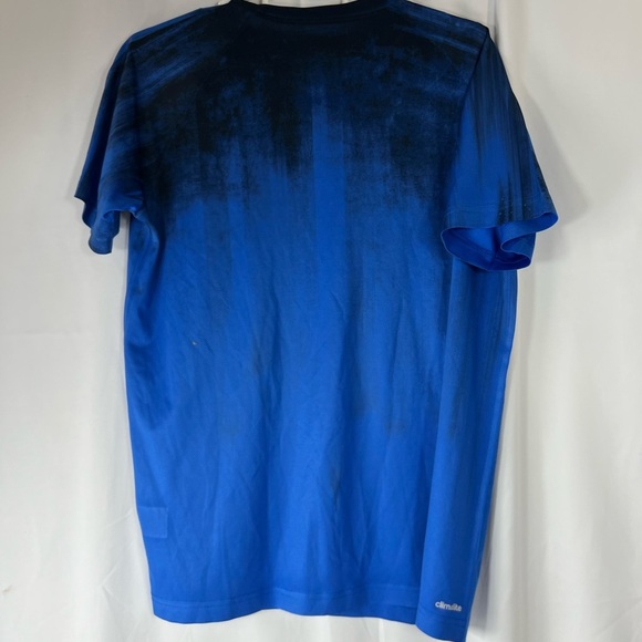 Adidas Climalite Men's Blue and Black Gradient Athletic Tee - made in Portugal - Picture 8 of 8